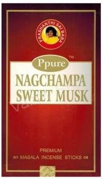PPURE NAG CHAMPA SWEET MUSK PERFUME PREMIUM MASALA INCENSE STICKS 15 GRAMS