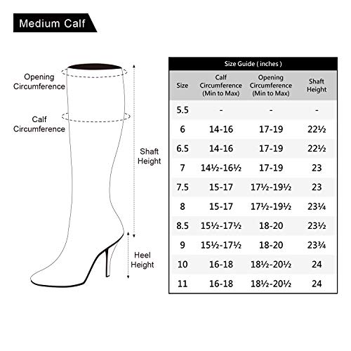 RF ROOM OF FASHION Women's Medium Calf Over The Knee Chunky Heel Stretch Boots Burgundy Size.6.5 - Thumbnail 5