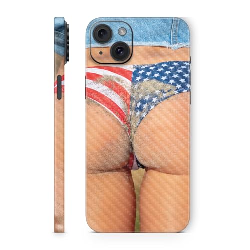 MightySkins Carbon Fiber Skin Compatible with Apple iPhone 15 Plus Full Wrap -…