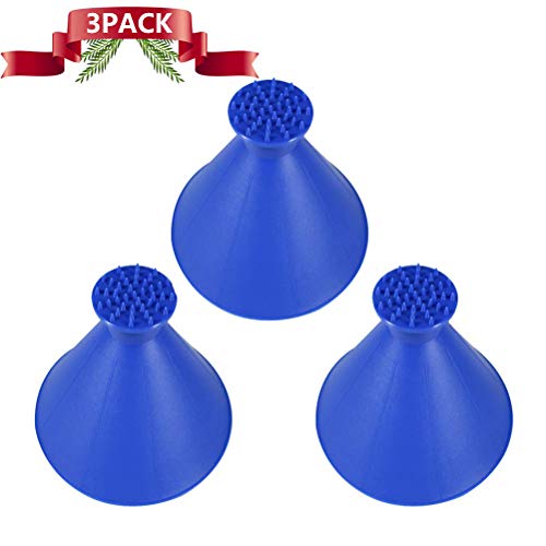 LonTime Scrape A Round Ice Scraper Cone Magic Cone-Shaped Windshield Ice Scraper Car Snow Removal Shovel Tool (Blue)