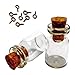 LEFV Mini Cork Top Glass Bottle Vial Charm Kit 3/4 Inch - 50pcs 0.5ml Clear Bottles with Corks & 50pcs Eye Screws - Miniature Empty Sample Jars Message Bottle Small Tiny Size