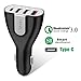UPPEL 3-Port 50W USB C Smart Port Car Kit with Qualcomm 3.0 Quick Charge for Smartphone