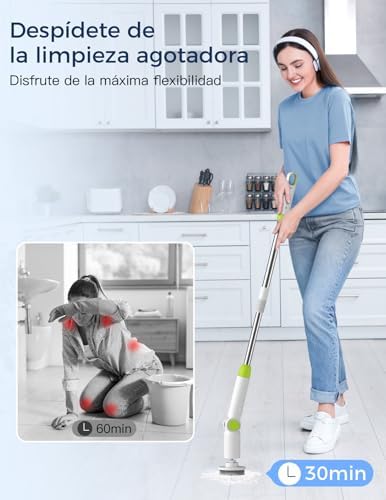 Cepillo Electrico Limpieza Hogar, IPX7 5000mAh Cepillo Limpieza