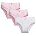 Brix Girls Cotton Briefs Underwear - Super Soft Stripe White Panties 3 pk Cotton