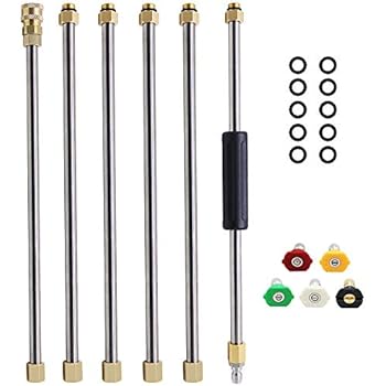 Twinkle Star Pressure Washer Extension Wand Set, 7.5 ft Replacement Lance with 5 Spray Nozzle Tips, 4000 PSI
