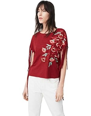 Mango Women's Fringe Embroidery T-Shirt