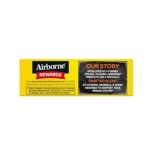 AIRBORNE 1000MG VITAMIN C WITH VITAMIN D & ZINC, SUGAR FREE MULTIVITAMIN IMMUNE SUPPORT SUPPLEMENT, ANTIOXIDANTS VITAMINS A C & VITAMIN E, 30 EFFERVESCENT TABLETS, VERY BERRY FLAVOR