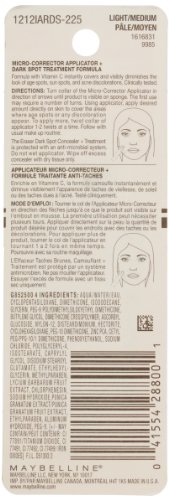Maybelline New York Instant Age Rewind Eraser Dark Spot Concealer Plus Treatment, Light/Medium, 0.2 Fluid Ounce