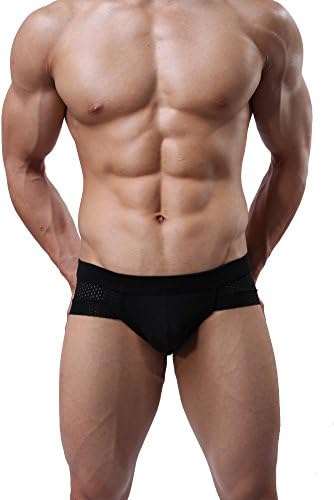 Eurous Mens Underwear Y Front Breathable Hole Modal Mini Boxer Briefs