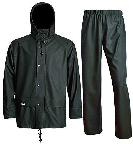 Navis Marine FWG Foul Weather Rain Suit for Men Commercial Fishing Waterproof Jacket with Waist Pants 3 Pieces (M)