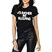 YITAN Women Casual Cool Short Sleeve O-Neck Tops Graphic Tees Summer Fashion Cute Funny T Shirts