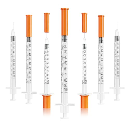 U-100 Insulin Syringes 100Pack 1ml/cc 30G 5/16" (8mm) with Needle | Individually Wrapped, Disposable Diabetic Syringes | Ultra-Fine for Comfort & Precision