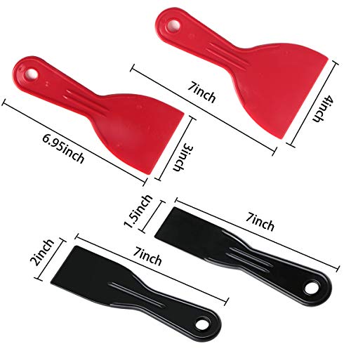 Hapy Shop Plastic Putty Knife Set,7 Flexible Paint Scrapers Tool for Spackling, Patching,Painting,Decals, Wallpaper, Baking and Car Putty