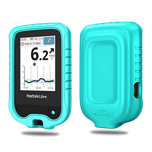 MEDMAX Silicone Case for Freestyle Libre 3 2 / Libre Reader, Lightweight Shockproof Anti Slip Protective Cover Soft Gel Skin with Raised Bezel (Mint Green)