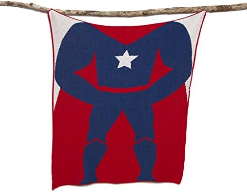 in2green Baby Blanket – Eco Throw for Baby Boy - Superhero Pattern Made from Soft Cotton and Polyester for Daily Use