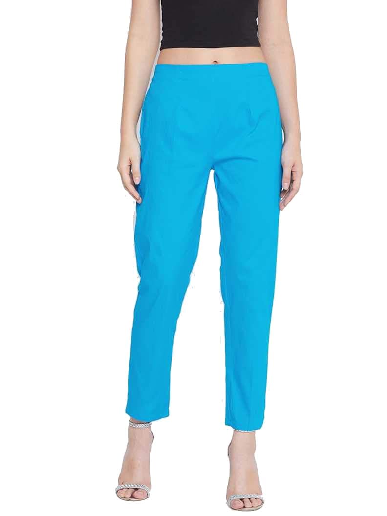 Buy Viral Fabrics Women's Regular Fit Casual Trousers (XL, Turquoise