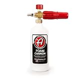 Adam's Red Foam Cannon - Produces Unbelievably Thick Snow Foam - Adjustable Air Intake Valve, Fan Pattern For Optimal Car Washing And Quick Connector For Pressure Washer Gun Blaster (Foam Cannon Only)