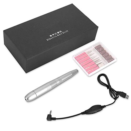 19000RPM Professional Electric Nail Drill Machine File Pen Salon Machine Manicure Set - Silver