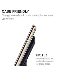 Soporte de carga inalámbrico   Cargador de teléfono inalámbrico rápido de 10 vatios   Certificado Qi Compatible con iPhone X   XS   XS Max   8 8 Plus, Samsung Galaxy S10   S10 plus   S10e   S9   S9 + Nota 7 9 y más, incl. Adaptador de pared de control de