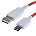 Smays Nabi Jr and XD Tablet Charger Cable - 6ft Bright Red Replacement Charging Cord