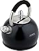 Chefs Limited Stainless Steel Whistling Tea Kettle, 2.75 Quart – Black