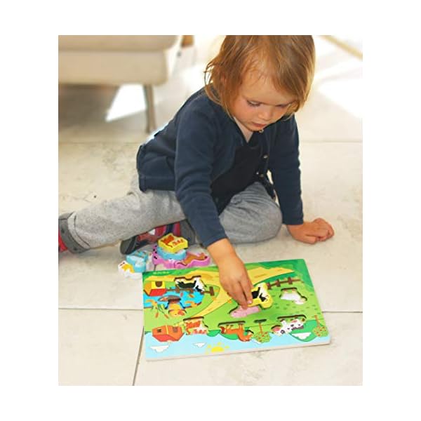 Toys of Wood Oxford Holz Puzzle Bauernhof - Übergroße Tiere für kleine Hände - Nutztiere Puzzle - für Kinder ab 18… – Bild 6