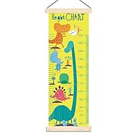 Panda_mall Baby Height Growth Chart Ruler Kids Roll-up Canvas Height Chart Removable Wall Hanging Measurement Chart Wall Decoration with Wood Frame for Boys Girls Kids Room(Dinosaur)