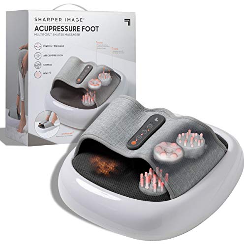 Sharper Image Acupoint Acupressure Foot Massager Machine – w/Acupressure, Heat, Compression, & Vibration – Shiatsu…
