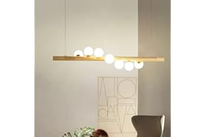 JiuZhuo Linear Light Fixtures Glass Globe 7-Light Kitchen Island Lights Fixture Light Pendants for Kitchen Island Contemporary Linear Pendant Light
