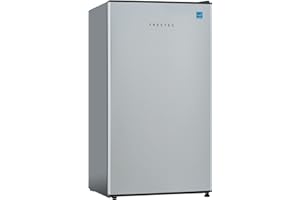 Frestec 3.1 CU' Mini Refrigerator, Compact Refrigerator, Small Refrigerator with Freezer, Mini Fridge for Bedroom, Stainless Steel (FR 310 SL)