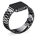 PUGO TOP Replacement for Apple Watch Band Ultra 2/Ultra Series 9/8/7/6/5/4/3/2/1/SE 42mm 44mm 45mm, Stainless Steel Metal Iphone Watch Link Band for iWatch (3 blades Black, 42mm/44mm/45mm/49mm)