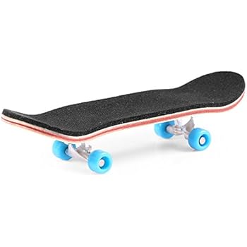 BISOZER Mini Finger Skateboard - Wooden Finger Board Ultimate Sport Training Props in Light Brown with Ball Bearings -1 Pack (Random Color Bearing Wheels)