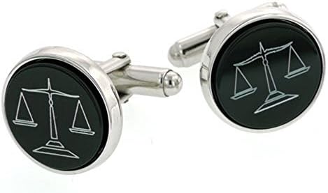 JJ WestonSterling Silver Onyx Etched Lawyer Cufflinks. Made in the USA.