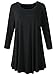 Veranee Women's Plus Size Swing Tunic Top 3/4 Sleeve Floral Flare T-Shirt (XXX-Large, Black)