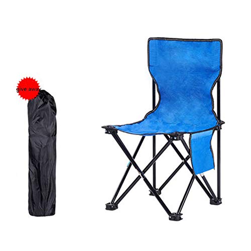 LIFUREN Außenhocker Angelstuhl Falten Tragbar Gepolsterter Hocker Multifunktion Licht Angelsitz (Farbe : Blau)