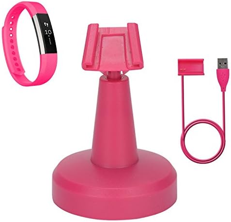 Fitbit Alta Replacement Charger Eityilla Charging Holder Stand Dock Station and 3.3ft USB Charging Cable Cord (Stand Rose + 3.3ft) ... (Rose)