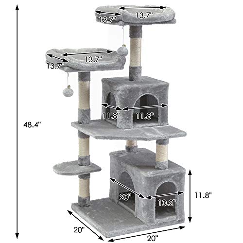 SUPERJARE Cat Tree Tower, MultiLevel Kitten Play House with Cozy