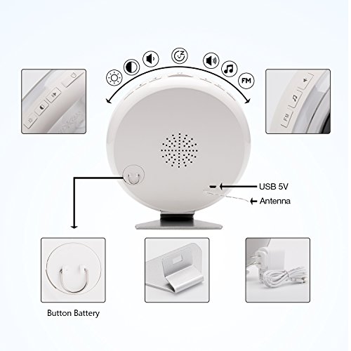 Wake Up Light Alarm Clock with Sunrise Sunset Simulation[2018 New Arrival] Include 6 Natural Sounds/FM Clock Radio/10 Brightness Levels/7 Colors Night Light/Snooze Function - Thumbnail 7