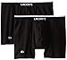Lacoste Men's 2-Pack Colours Cotton Stretch Boxer Brief, Black, Medium