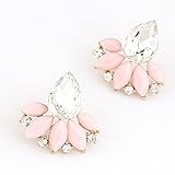 Gem Leaves Earrings Ladies Fashion OL Temperament