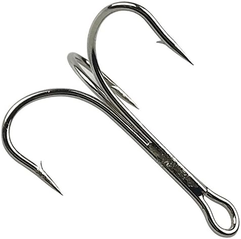 Pyramids Super Sharp Big Game Treble Fishing Hooks Sea Fishing Hooks Saltwater Classic High Carbon Steel Treble Hooks Triple Bait Fishhooks,Size 6/0,7/0,8/0,10/0 (6/0-30packs)
