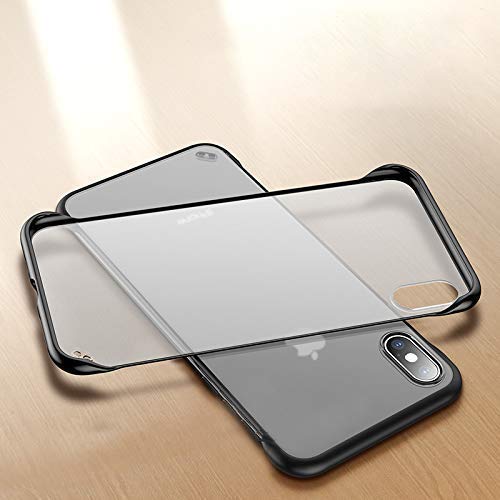Amozo® - Frameless Series - Transparent Slim with Camera Protection Back Cover Case Compatible for Apple iPhone X/XS (Bl