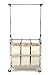 Seville Classics Mobile 3-Bag Reinforced Heavy-Duty Laundry Hamper Sorter Cart /w Clothes Rack