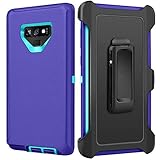 FOGEEK Case for Galaxy Note 9 - Belt Clip Holster - Kickstand - Heavy Duty Protection Rugged Armor Full Body Case Compatible for Samsung Galaxy Note 9 (2018) (Purple/Blue)