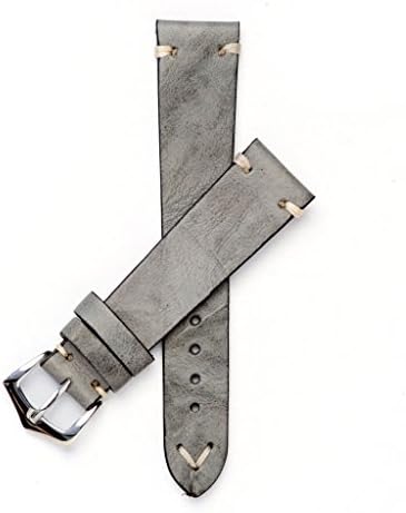 Grey Leather Vintage watch strap Comfortable to Wear For Men &amp; Women Lug With 18mm-20mm