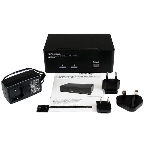 StarTech.com  2 Port Dual DisplayPort USB KVM Switch with Audio & USB 2.0 Hub