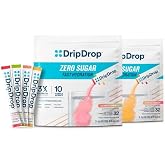 DripDrop Hydration Sugar Free Electrolyte Packets, Variety Pack, 64 Count | Lemon Lime, Watermelon, Peach, Passion Fruit, Cherry Limeade, Citrus, Orange, Strawberry Lemonade; Zero Sugar; Single Serve