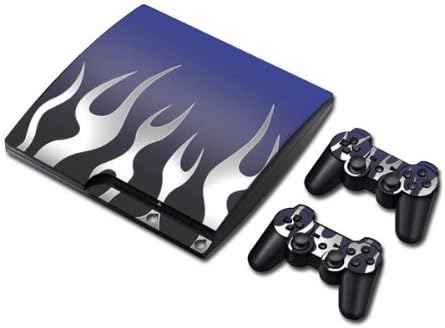 Doodle Deals FLAME Skin Sticker for Ps3 Slim Consol 2 Matching Ps3 Controller Stickers Platstation 3