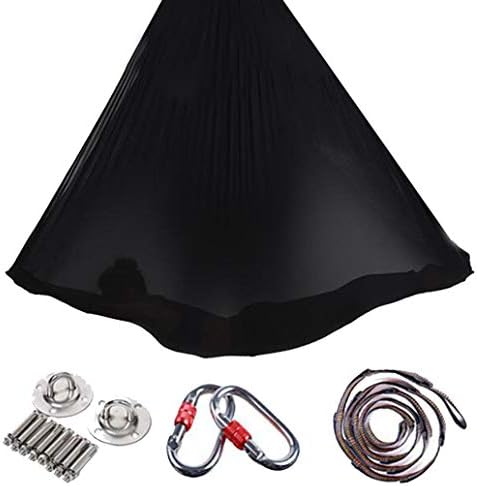 Brinny Yoga DIY Silk Pilates Premium Aerial Silks Equipment Aerial Yoga Cloth Hammock Set Elastic Deluxe Aerial Kit Antigravity yoga Swing with Carabiner & Daisy Chain Accessories 5Mx2.8M