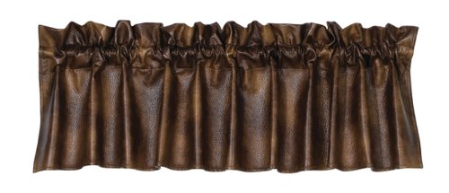 HiEnd Accents Rustic Faux Leather Western Valance